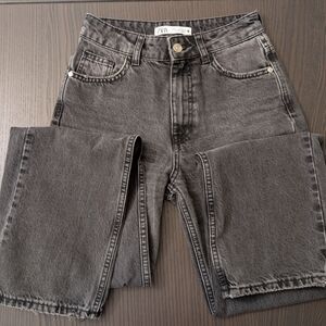 Zara Charcoal Wide Leg Jeans